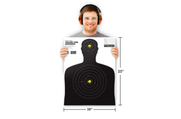 Image of Thompson Target Yellow-Fire Life Size Silhouette Paper Shooting Targets 19x25, 20 Pack, White, Extra Large, 0448-20