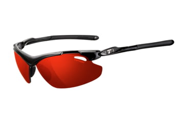 Image of Tifosi Optics Tyrant 2.0 Sunglasses - Gloss Black Frame w/Polarized Clarion Red Lens 1120500254