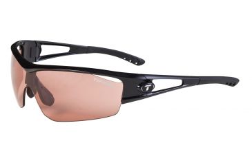 Image of Tifosi Logic Sunglasses - Gloss Black Frame, High Speed Red Fototec Lenses 0050300230