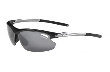 Image of Tifosi Tyrant Sunglasses - Matte Black Frame, Smoke Polarized/AC Red/Yellow Lenses 0070700111