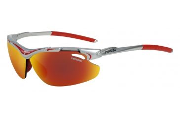 Image of Tifosi Tyrant Sunglasses - Race Red Frame, Smoke Red/AC Red/Clear Lenses 0070101803