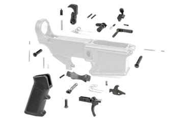 Image of Tiger Rock AR-10/LR-308 Lower Parts Kit w/  Standard Grip, Trigger Guard &amp; Single Safety Selector, Black, LPK308-17