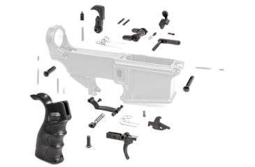 Image of Tiger Rock AR-10/LR-308 Lower Parts Kit w/ Enhanced Grip, Extended Trigger Guard &amp; Dual Safety Selector, Black, LPK308-19