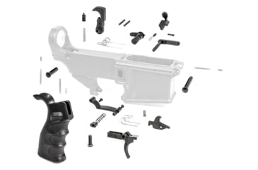 Image of Tiger Rock AR-10/LR-308 Lower Parts Kit w/ Enhanced Grip, Extended Trigger Guard &amp; Single Safety Selector, Black, LPK308-18