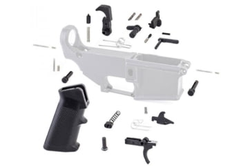 Image of Tiger Rock AR-15  Lower Parts Kit w/ Standard Grip, No Trigger Guard, Black, LPK-17-TG
