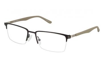 Image of TLG NU018 Single Vision Prescription Eyeglasses - Frame Mt Blk / Grey, Size 54/18mm LYNU01801