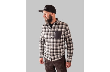 Image of TOBE Outerwear Boulder Shirt - Mens, White/Black, S, 310822-501-003