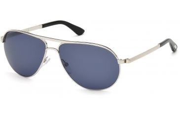 Image of Tom Ford FT0144 Sunglasses - Shiny Rhodium Frame Color, Blue Lens Color
