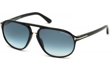 Image of Tom Ford FT0447 Sunglasses - Shiny Black Frame Color, Gradient Green Lens Color