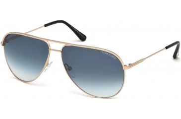 Image of Tom Ford FT0466 Sunglasses - Matte Rose Gold Frame Color, Gradient Green Lens Color