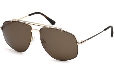 Image of Tom Ford FT0496 Sunglasses - Shiny Rose Gold Frame Color, Roviex Lens Color