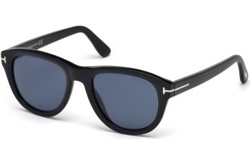 Image of Tom Ford FT0520 Sunglasses - Shiny Black Frame Color, Blue Lens Color