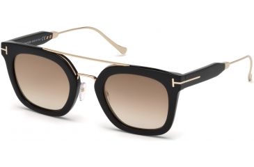 Image of Tom Ford FT0541 Sunglasses - Shiny Black Frame Color, Gradient Brown Lens Color