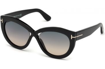 Image of Tom Ford FT0577 Sunglasses - Shiny Black Frame Color, Gradient Smoke Lens Color