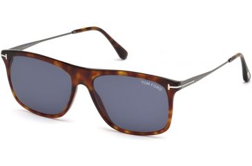 Image of Tom Ford FT0588 Sunglasses - Red Havana Frame Color, Blue Lens Color