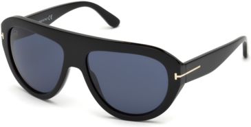 Image of Tom Ford FT0589 Sunglasses - Shiny Black Frame Color, Blue Lens Color