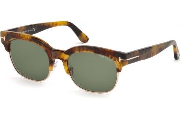 Image of Tom Ford FT0597 Sunglasses - Coloured Havana Frame Color, Green Lens Color
