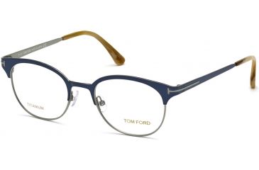 Image of Tom Ford FT5382 Eyeglass Frames - Shiny Blue Frame Color, Shiny Blue Lens Color