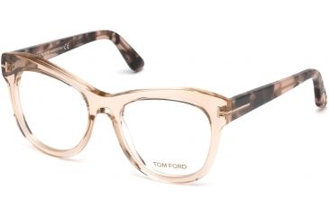 Image of Tom Ford FT5463 Eyeglass Frames - Shiny Light Brown Frame Color