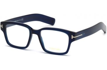 Image of Tom Ford FT5527 Eyeglass Frames - Shiny Blue Frame Color, Shiny Blue Lens Color