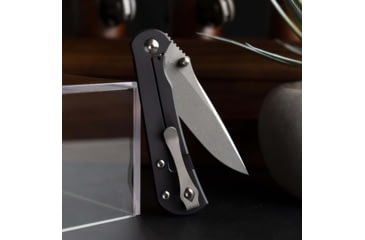 Image of Toor Knives Merchant 2.0 FL35S Folding Knife, 3.75in, Steel CPM S35VN, 6AL-4V Titanium, Black, Merchant-2.0-FL35S-Black