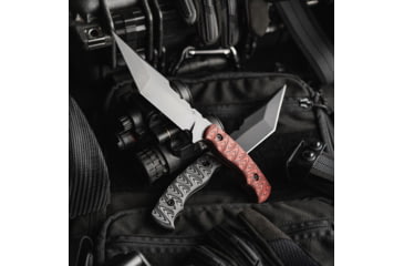 Image of Toor Knives Tanto Fixed Blade Knife, 5.5in, CPM S35VN, Plain, G10 Handle, Thunder Green, Black, Tanto-Thunder Grey