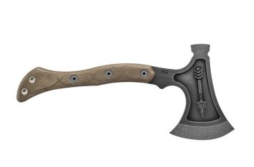 Image of Tops Knives Hammer Hawk Tomahawk Ax, 4.5 in Acid Rain 1075 RC 56-58 Blade, Green Canvas Micarta Handle HAMH-03