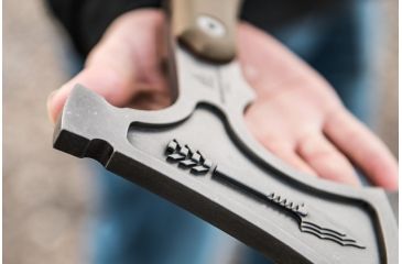 Image of Tops Knives Hammer Hawk Tomahawk Ax, 4.5 in Acid Rain 1075 RC 56-58 Blade, Green Canvas Micarta Handle HAMH-03