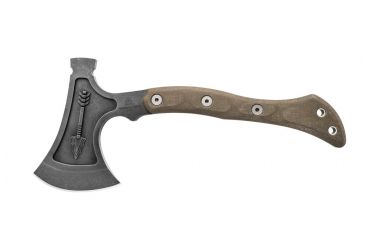Image of Tops Knives Hammer Hawk Tomahawk Ax, 4.5 in Acid Rain 1075 RC 56-58 Blade, Green Canvas Micarta Handle HAMH-03