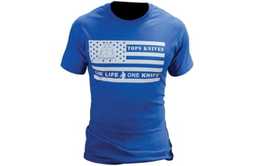 Image of TOPS Knives T-Shirt Flag Logo, Blue, Medium, TS-FLAGBLU-MEDIUM