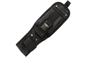 Image of TOPS Knives Tracker Digger Knife, 10.5in Overall, 4.75in Black Traction Coated Double Edge 1095Hc Steel Blade, Black Linen Micarta Handle, Black Nylon Molle Compatible Sheath, TBT-DIG