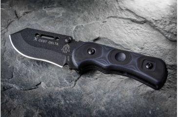 Image of Tops Knives XcEST Delta Folding Knife, Black, 3.38in, XCEST-D