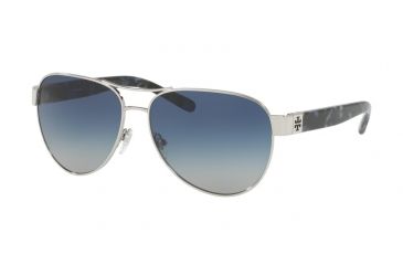 Image of Tory Burch TY6051 Single Vision Prescription Sunglasses TY6051-31924L-60 - Lens Diameter 60 mm, Frame Color Silver/pearl Navy Tort