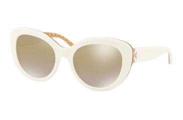 Image of Tory Burch TY7121 Prescription Sunglasses, 55mm, Ivory / Orange Circular T Prin, TY7121-17326E-55-SV