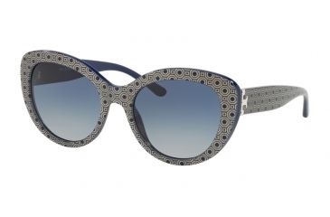 Image of Tory Burch TY7121 Prescription Sunglasses TY7121-17334L-55 - Lens Diameter 55 mm, Frame Color Octagon Square Print / Navy