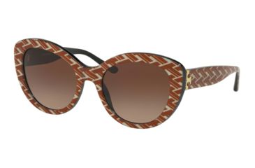 Image of Tory Burch TY7121 Prescription Sunglasses, 55mm, Orange T Pattern / Black, TY7121-174813-55-SV