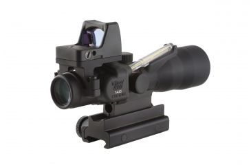 Image of Trijicon ACOG 3x30 Scope, Dual Illuminated Amber Horseshoe/Dot .223 Ballistic Reticle, 4.0 MOA RMR Sight, and TA60 Mount