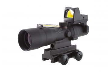 Image of Trijicon ACOG 3x30 Scope, Dual Illuminated Amber Horseshoe/Dot .223 Ballistic Reticle, 4.0 MOA RMR Sight, and TA60 Mount