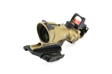 Image of Trijicon 4x32 ACOG ECOS, Center Illuminated Amber Crosshair 5.56 Reticle w/ Backup Iron Sights, Quick Release Mount &amp; LED 3.25 MOA Red Dot RMR Type 2, Cerakote FDE, 100555