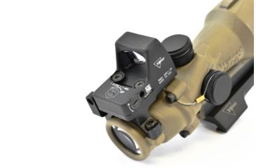 Image of Trijicon 4x32 ACOG ECOS, Center Illuminated Amber Crosshair 5.56 Reticle w/ Backup Iron Sights, Quick Release Mount &amp; LED 3.25 MOA Red Dot RMR Type 2, Cerakote FDE, 100555