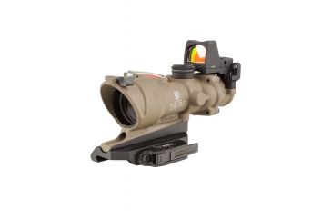 Image of Trijicon 4x32 ACOG ECOS, Dual Illuminated Red Crosshair 5.56 Reticle w/ Backup Iron Sights, Quick Release Mount &amp; LED 3.25 MOA Red Dot RMR Type 2, Cerakote FDE, 100553