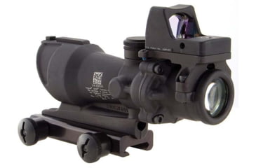 Image of Trijicon 4x32 ACOG Rifle Scope, Center Illuminated Amber Crosshair .223 Reticle w/ Colt Knob Thumbscrew Mount &amp; LED 3.25 MOA Red Dot RMR Type 2, Black, 100556