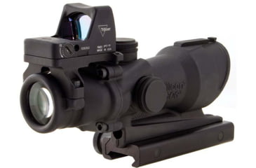 Image of Trijicon 4x32 ACOG Rifle Scope, Center Illuminated Amber Crosshair .223 Reticle w/ Colt Knob Thumbscrew Mount &amp; LED 3.25 MOA Red Dot RMR Type 2, Black, 100556
