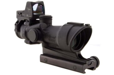 Image of Trijicon 4x32 ACOG Rifle Scope, Center Illuminated Amber Crosshair .223 Reticle w/ Colt Knob Thumbscrew Mount &amp; LED 3.25 MOA Red Dot RMR Type 2, Black, 100556