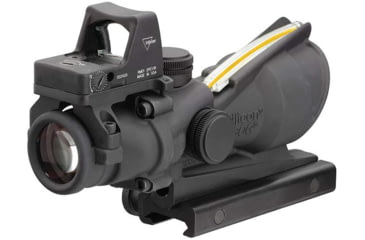 Image of Trijicon 4x32 ACOG Rifle Scope, Dual Illuminated Amber Crosshair .223 Reticle w/ Colt Knob Thumbscrew Mount &amp; LED 3.25 MOA Red Dot RMR Type 2, Black, 100551
