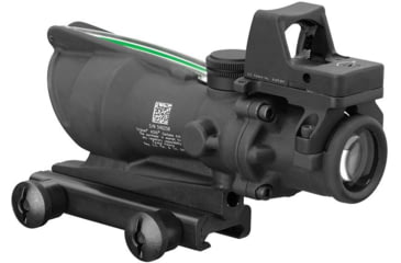 Image of Trijicon 4x32 ACOG Rifle Scope, Dual Illuminated Green Chevron .223 Reticle w/ Colt Knob Thumbscrew Mount &amp; LED 3.25 MOA Red Dot RMR Type 2, Black, 100548