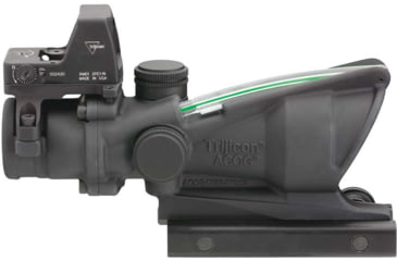 Image of Trijicon 4x32 ACOG Rifle Scope, Dual Illuminated Green Chevron .223 Reticle w/ Colt Knob Thumbscrew Mount &amp; LED 3.25 MOA Red Dot RMR Type 2, Black, 100548