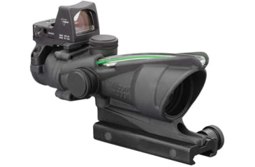 Image of Trijicon 4x32 ACOG Rifle Scope, Dual Illuminated Green Crosshair .223 Reticle w/ Colt Knob Thumbscrew Mount &amp; LED 3.25 MOA Red Dot RMR Type 2, Black, 100552