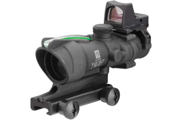 Image of Trijicon 4x32 ACOG Rifle Scope, Dual Illuminated Green Crosshair .223 Reticle w/ Colt Knob Thumbscrew Mount &amp; LED 3.25 MOA Red Dot RMR Type 2, Black, 100552