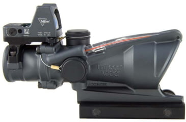 Image of Trijicon 4x32 ACOG Rifle Scope, Dual Illuminated Red Chevron .223 Reticle w/ Colt Knob Thumbscrew Mount &amp; LED 3.25 MOA Red Dot RMR Type 2, Cerakote Gray, 100568